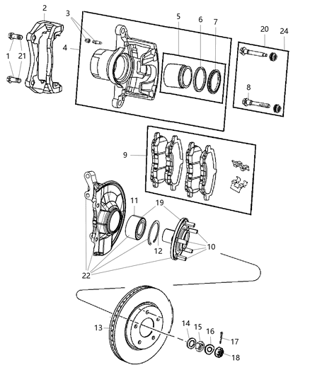 2009 Dodge Caliber CALIPER-Disc Brake Diagram for R5191239AA