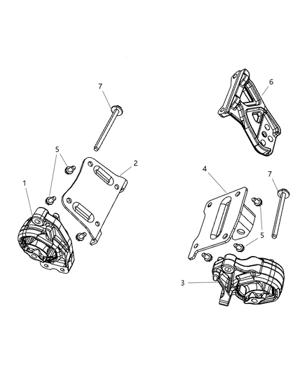 2007 Chrysler Aspen INSULATOR-Engine Mount Diagram for 52855843AC