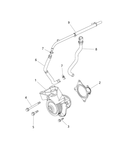 2014 Ram ProMaster 2500 Water Pump & Related Parts Diagram 1