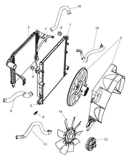 2007 Dodge Nitro Hose-Radiator Inlet Diagram for 55037968AB