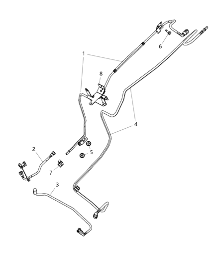 2008 Jeep Wrangler Bracket-Fuel Line Diagram for 68273933AA