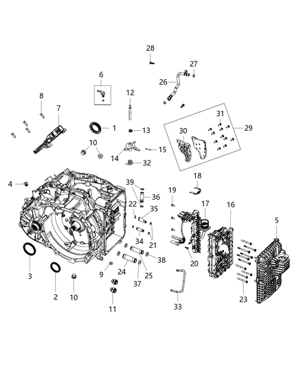 2015 Chrysler 200 Transmission Serviceable Parts Diagram 1