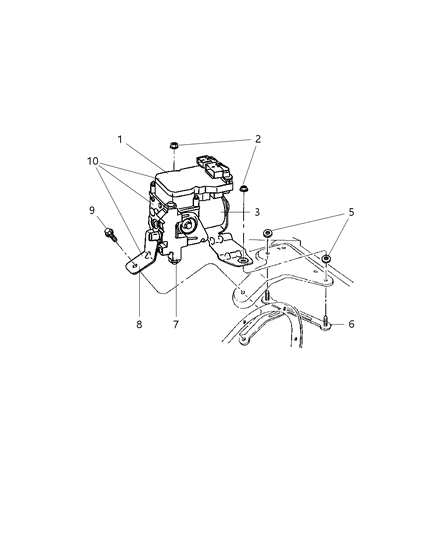 2002 Dodge Ram 3500 Anti-Lock Brake System Module Diagram for 5017758AE