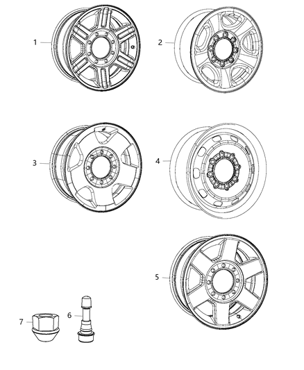 2012 Ram 2500 Wheels & Hardware Diagram