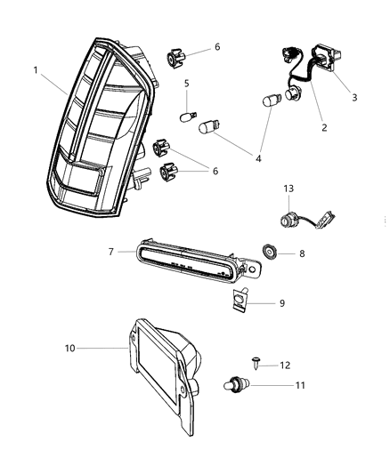 2011 Chrysler 300 Lamps - Rear Diagram