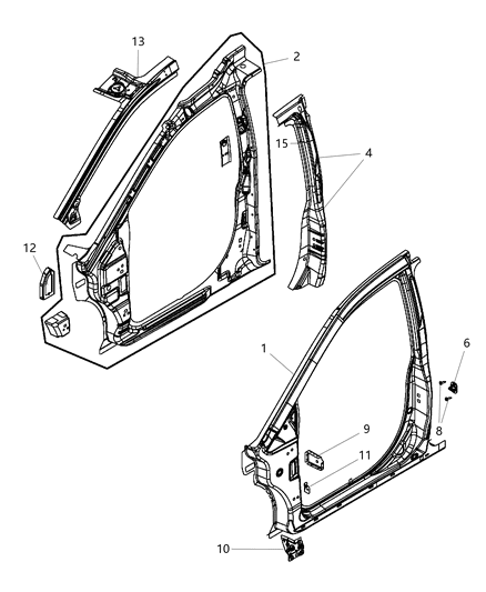 2020 Dodge Grand Caravan Front Aperture Panel Diagram