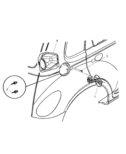 2003 Chrysler PT Cruiser Fuel Filler Door Diagram