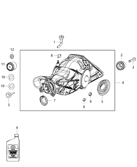 2011 Jeep Grand Cherokee Axle Assembly & Components Diagram 1