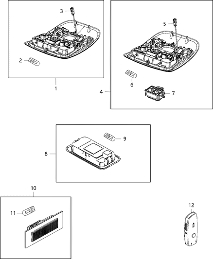 2019 Jeep Renegade Lamps, Interior Diagram