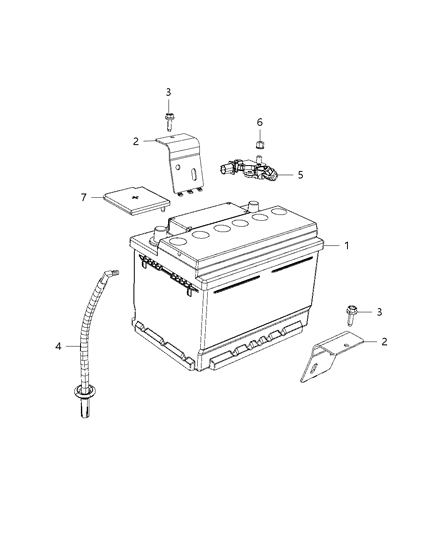 2015 Dodge Viper Battery & Attaching Parts Diagram