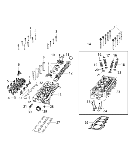 2013 Dodge Dart Cylinder Head & Cover Diagram 1