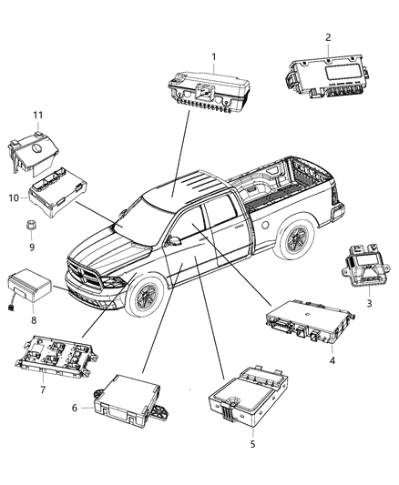 2015 Ram 2500 Bracket-Module Diagram for 68184578AD