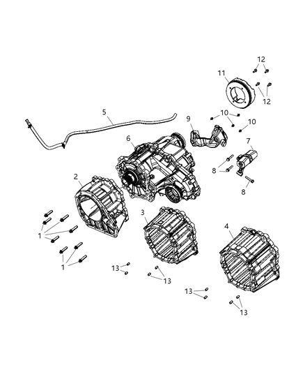 2013 Jeep Grand Cherokee Transfer Case Assembly Diagram for 52853665AD