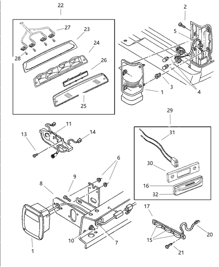 1999 Dodge Ram 3500 Lamp - Rear End Diagram