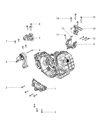 2010 Dodge Journey Bracket-Transmission Mount Diagram for 5085826AB