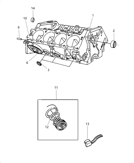 2000 Dodge Ram 1500 Quad & Club Cab Cylinder Block Diagram 1