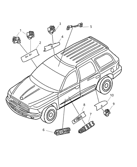 2004 Dodge Durango Switch-Power Window Diagram for 4602345AE