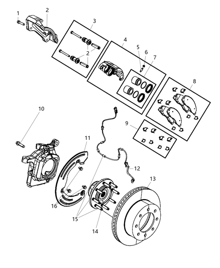 2009 Dodge Ram 2500 Front Brakes Diagram