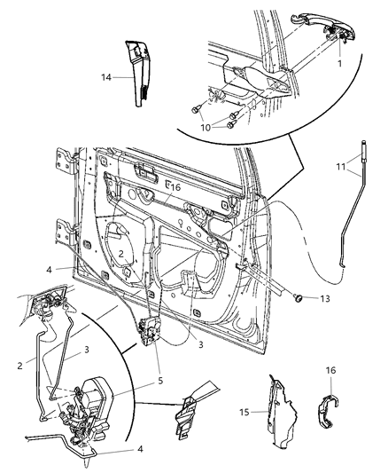 2006 Dodge Magnum Handle-Exterior Door Diagram for WC81AXRAG