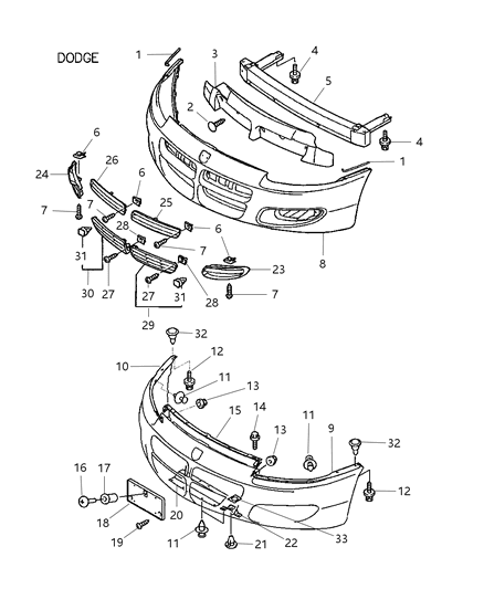 2001 Dodge Stratus Nut Diagram for MB325619