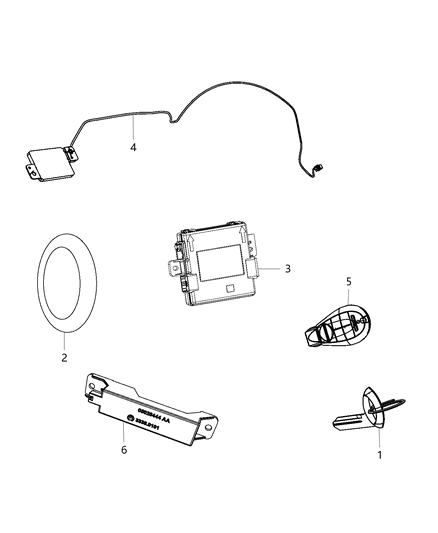 2014 Dodge Durango Receiver Modules, Keys & Key Fob Diagram