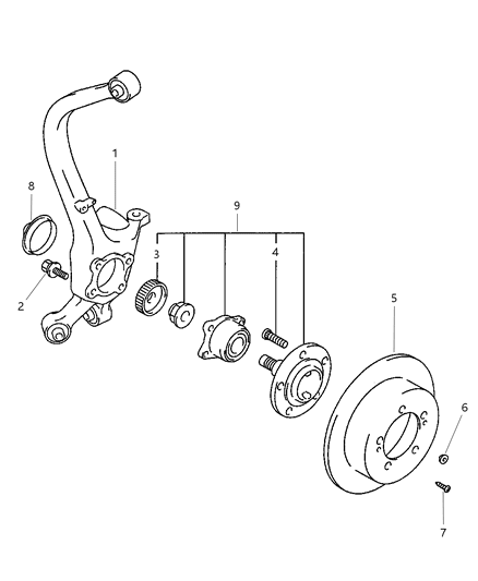 2000 Chrysler Sebring Rear Wheel Hub Diagram