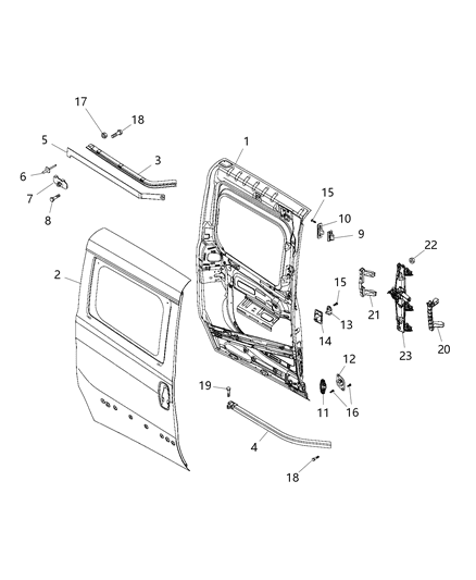 2018 Ram ProMaster City Sliding Door Assembly Diagram