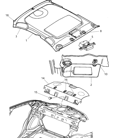 2005 Chrysler 300 Panel-Rear Shelf Diagram for UU89BD5AD