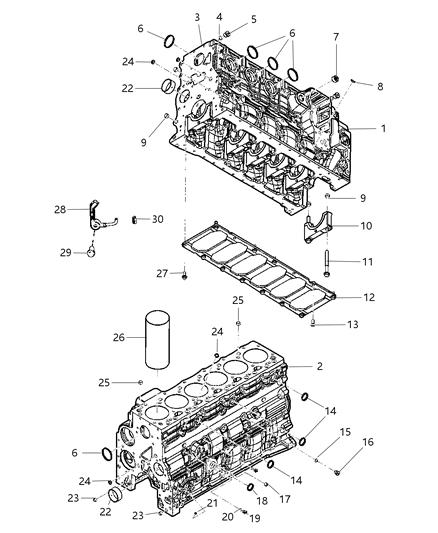 2009 Dodge Ram 3500 Engine-Short Block Diagram for R8036067AA