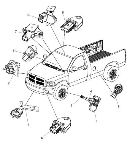 2011 Ram 1500 Sensor-Infrared Diagram for 55056301AC