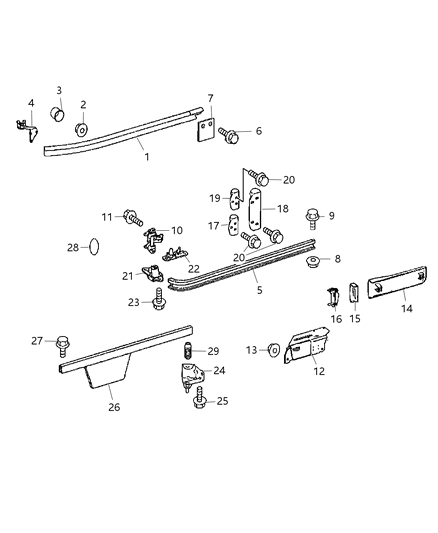 2008 Dodge Sprinter 2500 Sliding Door Rail & Suspension Diagram