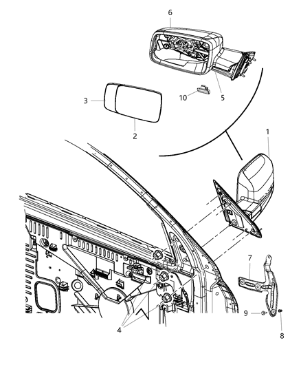 2017 Ram 4500 Mirror, Exterior Diagram