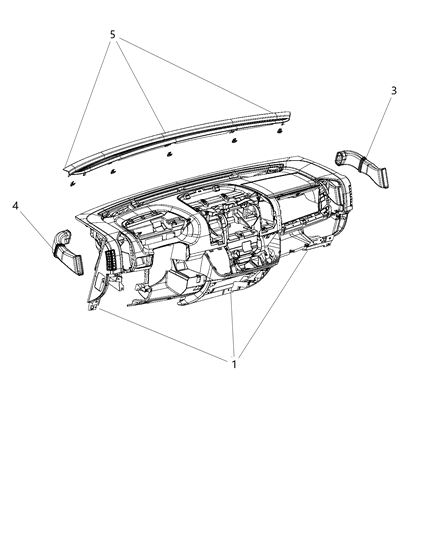 2014 Ram ProMaster 1500 INSTRUMEN-Instrument Panel Diagram for 1XC07JXWAB