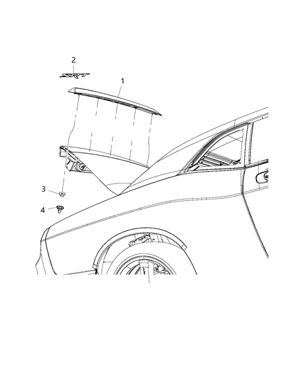 2015 Dodge Challenger Spoiler-Rear Diagram for 5VE30TZZAD