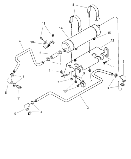 1998 Dodge Ram 2500 Quad & Club Cab Torque Converter Cooler Diagram 1