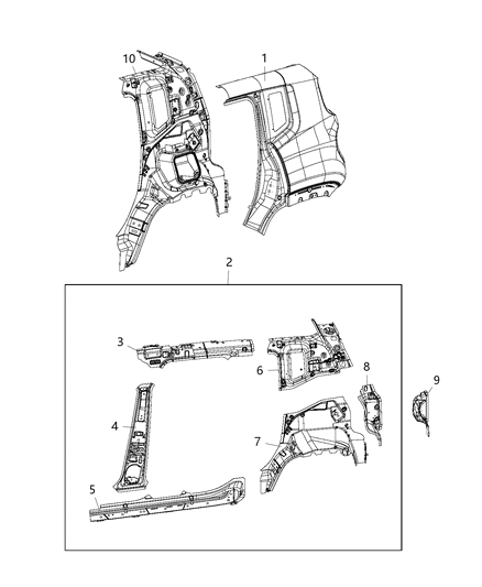 2015 Jeep Renegade Quarter Panel Diagram