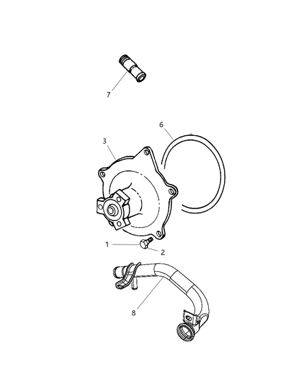 2003 Chrysler Town & Country Water Pump & Related Parts Diagram 2