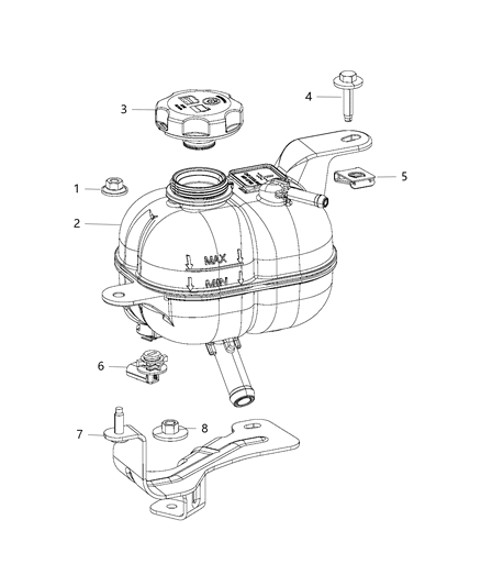 2017 Chrysler Pacifica Reservoir Coolant Battery And Related Parts Diagram