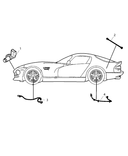 2002 Dodge Viper Sensors - Body Diagram