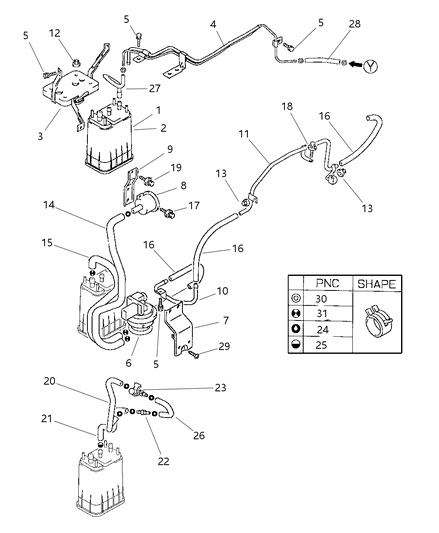 1997 Dodge Avenger Vapor Lines Diagram