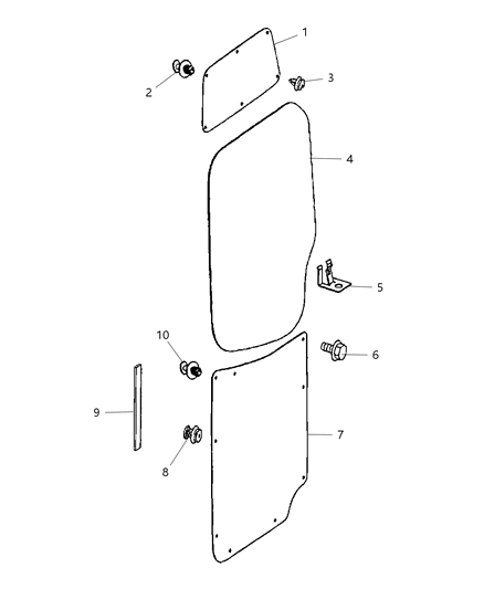 2008 Dodge Sprinter 2500 Rear Cargo Door Trim Panel Diagram