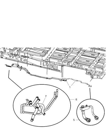 2007 Chrysler Town & Country Plumbing - A/C & Heater, Rear Diagram