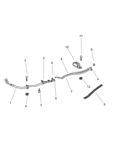 2003 Dodge Ram Van Clamp-Oil Cooler Tube Diagram for 52079757AA