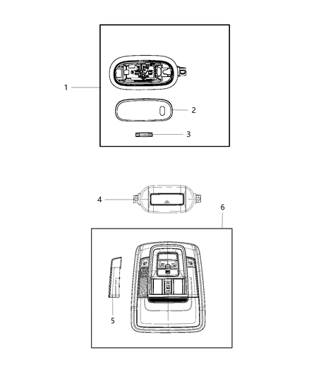 2020 Ram 3500 Pickup Lamps, Interior Diagram 3
