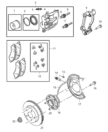 2007 Dodge Ram 1500 CALIPER-Disc Brake Diagram for 5143358AD