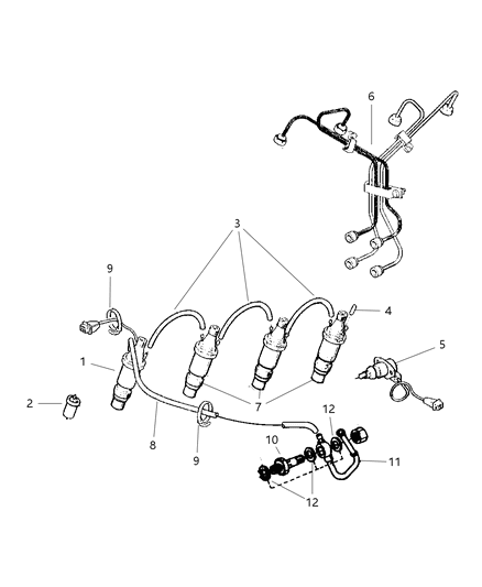 2001 Jeep Cherokee Injector-Fuel Diagram for 4886231AA