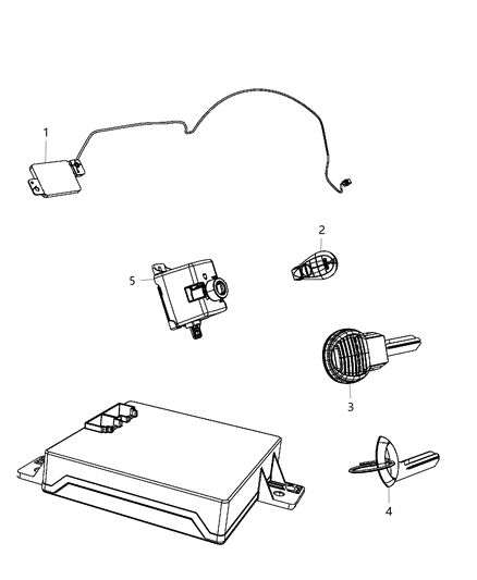 2008 Dodge Charger TRANSMTR-Integrated Key Fob Diagram for 68044062AA