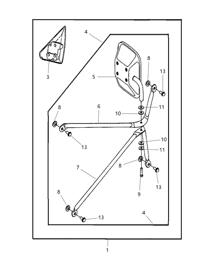 2001 Dodge Ram 2500 Regular Cab Mirror Package - Trailer Tow Diagram