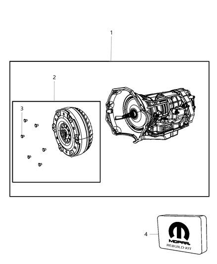 2008 Dodge Ram 2500 Trans-With Torque Converter Diagram for R8109703AB