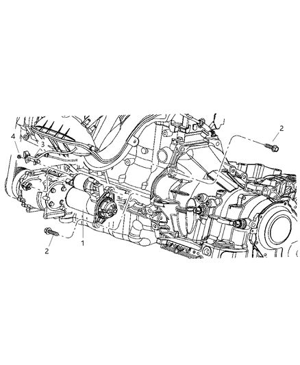 2008 Chrysler Sebring Starter & Related Parts Diagram 2